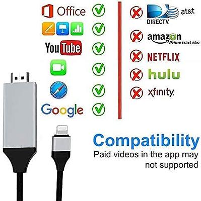 Apple MFi Certified] Lightning to HDMI Adapter Cable, Compatible