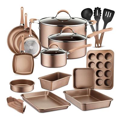 Aoibox 10-Piece Ceramic Nonstick Cookware Set with Saucepans