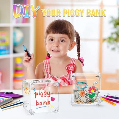 hizgo Adult Piggy Bank, Assemble Acrylic Clear Piggy Bank for Adults/Kids,  Reusable Savings Box (Large Size, 5.9-inch) - Yahoo Shopping