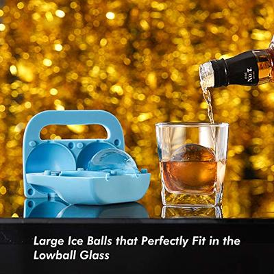 Ticent Whiskey Ice Ball Maker Crystal Clear Ice Ball Molds Large Sphere Ice  Cube Trays for Whiskey, Cocktail, Brandy, Bourbon