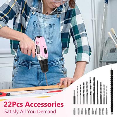 Avid Power Drill Set Cordless 20V Electric Drill with Battery and Fast Charger, Variable Speed, 23+1 Torque Setting, 23pcs Accessories Drill Kit, Hand