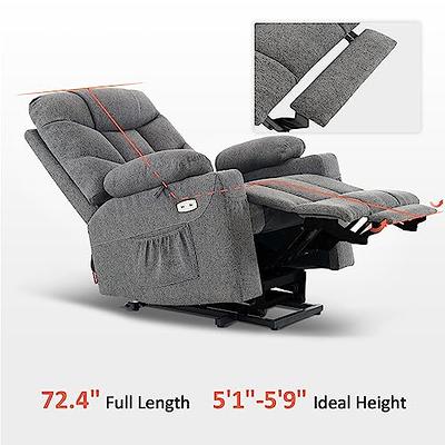 Mcombo Electric Power Lift Recliner Chair with Extended Footrest for Elderly People, 3 Positions, Hand Remote Control, Lumbar Pillow, 2 Cup Holders