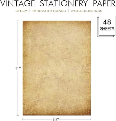 96 Sheets Vintage Style Stationery Paper - DIY Party Invitations - Stained  Antique Paper for Letter Writing, Typewriting (Double Sided, 8.5 x 11 In) 