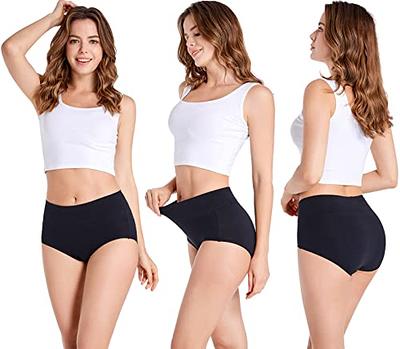  HAVVIS Womens Briefs Underwear Cotton High Waist Tummy  Control Panties Rose Jacquard Ladies Panty Multipack