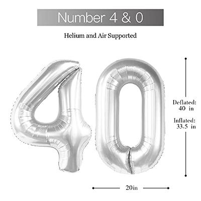 Silver & Black 1st Birthday Decorations for Baby 40 Number Balloon, Banner,  Foil Curtains, Balloons, Pom Poms 1st Party Supplies 