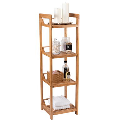 Really Good Stuff® Mobile 3-Tier Shelf in Solid Bamboo