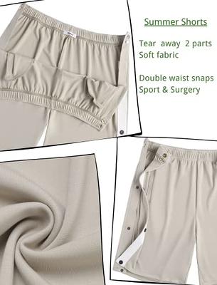 Wataxii Tear Away Shorts for Men Post Surgery Adaptive Comfy Clothing Leg  Injure Hurt Recovery Snap Breakaway Shorts Khaki - Yahoo Shopping