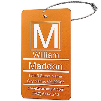Luggage Tags for Suitcase - Personalized Engraved Metal Tag for Cruise  Travel - Custom Name Tags Suitable for Bags and Backpacks(Orange)