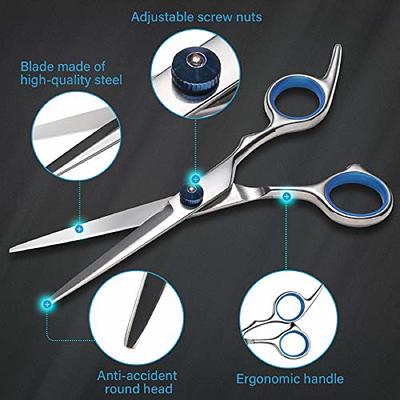 10pcs hair cutting scissors set, professional haircut scissors kit with  cutting scissors,thinning scissors, comb,cape, clips, black hairdressing