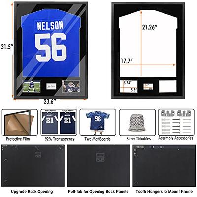 Snail 32x24 Jersey Frame Display Case Wooden Wall Mounted Shadow Box for  Baseball Basketball Football Soccer Hockey Sport Shirt, Plus Displaying Two  Idol's Photos and One Signature, Black Finish - Yahoo Shopping