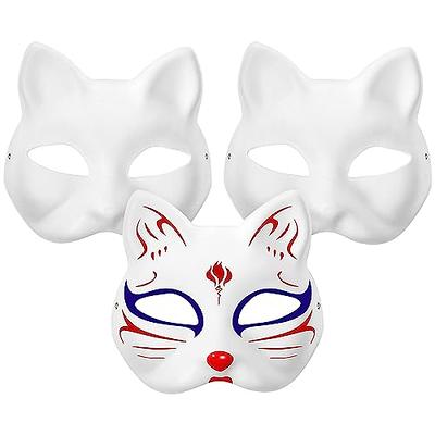 Unpainted Blank White Paper Pulp Cat Masks Masquerade Party