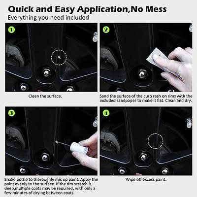 FOLLOWIN Gloss Black Rim Touch Up Paint for Cars, Black Wheel Paint Repair  Kit, Automotive Rim