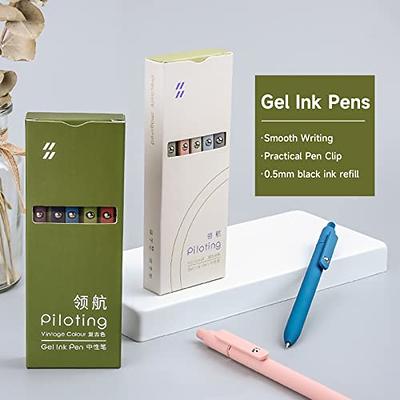 UIXJODO Gel Pens, 5 Pcs 0.5mm Japanese Black Ink Pens Fine Point Smooth  Writing Pens, High-End Series Pens for Journaling Note Taking, Cute Office  School Supplies Gifts for Women Men (Morandi)