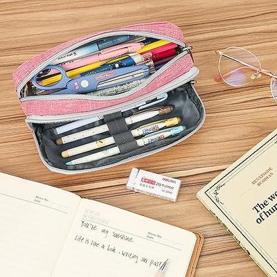 Della Gao Big Capacity Pencil Case, Durable Nylon Pencil Bag Aesthetic  Pencil Pouch Travel Simple Stationery Bag Office Organizer Pen Bag for  Adults - Pink - Yahoo Shopping