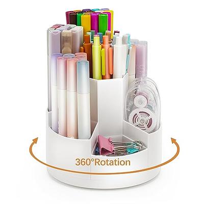 Pen Holder for Desk, 360° Rotating Pencil Holder, 7 Slot Pen Organizer,  Large Cute Marker Organizer for Office, School, Classroom, Pencil Container  with Stickers for Art Supply, Makeup Brush (White) - Yahoo Shopping