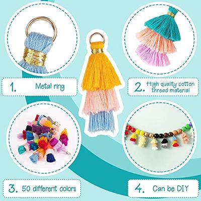 SUNNYCLUE 180Pcs DIY 20 Sets Keychain Tassels Bulk Inspirational