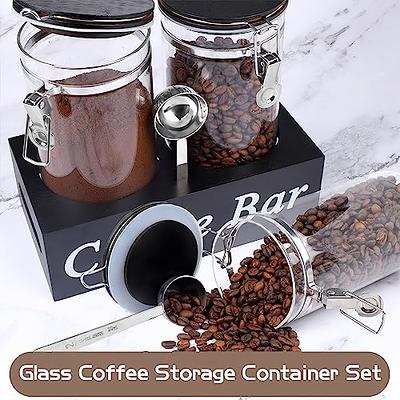 Airtight Food Storage Containers, Coffee Vacuum Canister, Keep Fresh Storage Jar, Vacuum Sealed Jug for Candy, Grains, Nuts, Snacks, Cereal Black