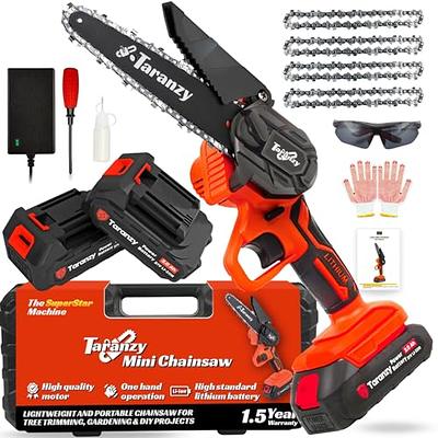 Huncv-mini Battery Chainsaw, Seesii 6 Inch Cordless Electric Chainsaw, With  Lubricant Injector And 2 Batteries, Mini Rechargeable Electric Chainsaw