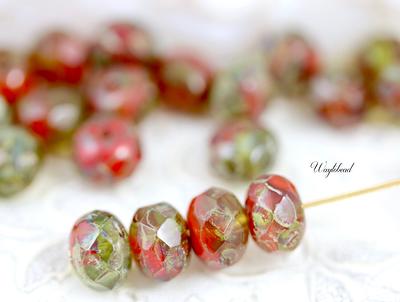 Czech Fire Polished Glass Beads 8mm Round 'Crystal/Color Mix' (25 pcs) 