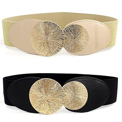 XZQTIVE 3 Pack Women Skinny Belt for Dresses Retro Stretch Ladies