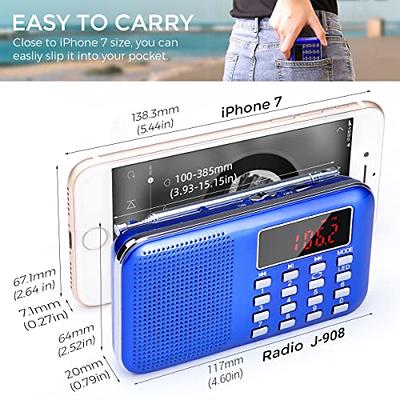 Retro Portable Radio AM FM Shortwave Radio Transistor Battery Operated  Vintage Radio with Bluetooth, PRUNUS J-328 Mini Portable Pocket FM Radio  MP3