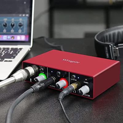 USB Audio Interface Computer Audio Interface with XLR Socket  (24Bit/192kHz)+48V Phantom Power Recording Home Studio Equipment for Mac/PC  Recording