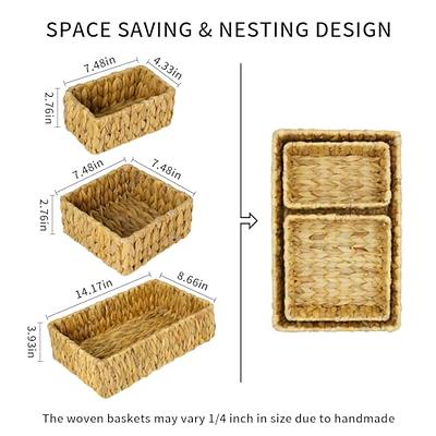 StorageWorks Wicker Storage Baskets, Handmade Woven Basket for bathroom,  3-Pack 