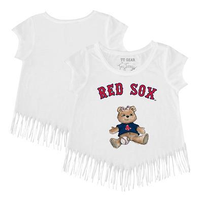 Girls Toddler Tiny Turnip Red Boston Sox Heart Lolly Fringe T