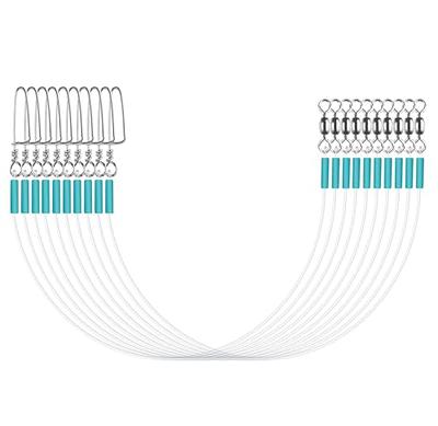 Luroad Fluorocarbon Wire Leader Line with Swivels Snap Kits