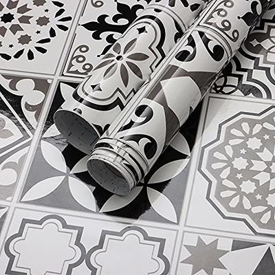 Black White Tiles Self Adhesive Contact Paper, Peel and Stick