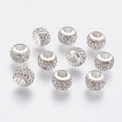 304 Stainless Steel European Beads, with Polymer Clay Rhinestone, Large  Hole Beads, Rondelle, Crystal, 11x7.5mm, Hole: 5mm Cobeads.com - Yahoo  Shopping