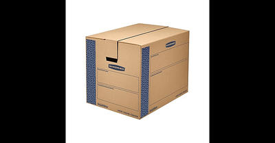 Bankers Box SmoothMove Prime Lift Off Lid Moving Boxes Small 24 x 12 x 10  KraftBlue Pack Of 8 - Office Depot