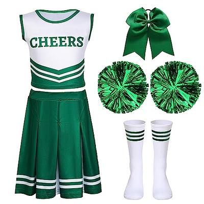 Unittype 4 Pieces Girls Cheerleader Costumes Outfit Cheer Uniform Halloween  Dress for Party Birthday (Green, 8-9 Y) - Yahoo Shopping