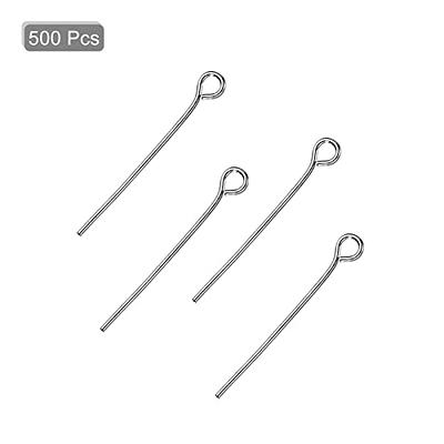 500 Pieces Eye Pins 50 mm Jewelry Making Pin Heads Eye Jewelry