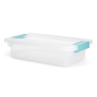 Hefty Medium 8.5-Gallons (34-Quart) Clear Base with White Lid Tote with  Latching Lid in the Plastic Storage Containers department at