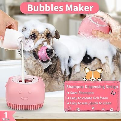 2Pack Dog Bath Brush, Dog Bath Scrubber Shampoo Dispenser Brush, Pet Bath  Massage Shower Soap Brush Soft Silicone for Short & Long Haired Dogs and