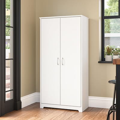 Bush Cabot Small Bathroom Storage Cabinet with Doors in Heather Gray