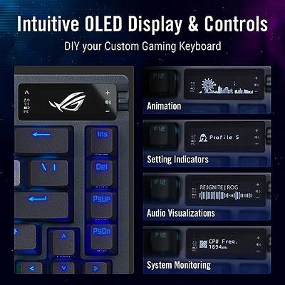 ASUS ROG Azoth 75% Wireless DIY Custom Gaming Keyboard, OLED Display,  Three-Laye