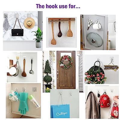 Wall Hooks Decorative Adhesive Heavy Duty Self No Damage Key Hook for  Kitchen, Bathroom, Bags, - White