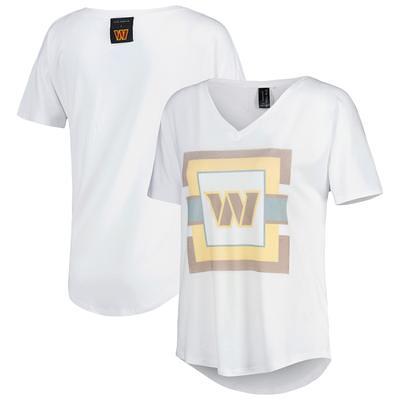 WEAR by Erin Andrews Women's WEAR by Erin Andrews White Washington  Commanders Front Tie Retro T-Shirt