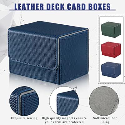 Yookeer 4 Pieces Leather Deck Card Boxes Cards Deck Game Box for  Collectible Playing Card Box Compatible with MTG Commander Decks (Black and  Red