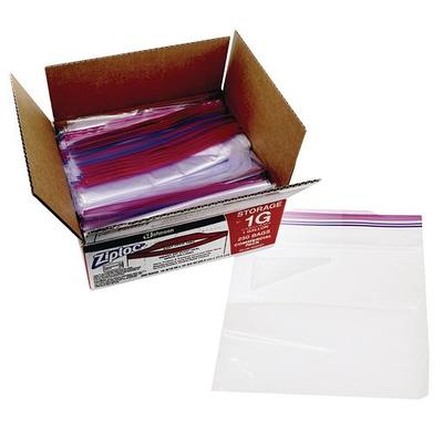 Ziploc® Plastic Double Zipper Storage Bags, 1 Gallon, Clear, Box Of 38 Bags