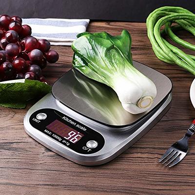 KitchenTour Digital Kitchen Scale - 3000g/0.1g High Accuracy Precision  Multifunction Food Meat Scale with Back-Lit LCD Display(Batteries Included)