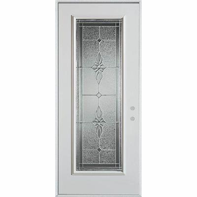 Stanley Doors 36 in. x 80 in. Neo-Deco Zinc Full Lite Painted