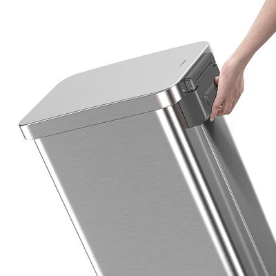 Qualiazero 13.2 Gal Stainless Steel Step on Kitchen Trash Can