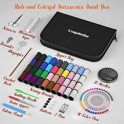 Sewing Kit with Case Portable Sewing Supplies for Home Traveler, Adults,  Beginner, Emergency, Kids Contains Thread, Scissors, Needles, Measure Etc