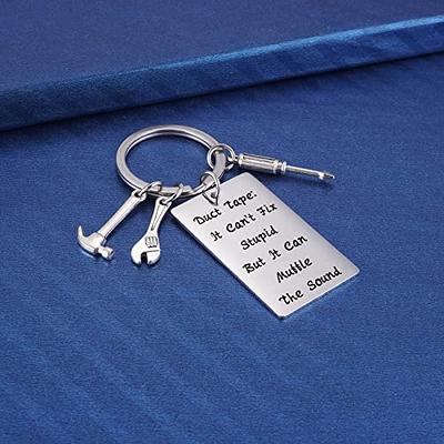 2 Pack Funny Keychain, Don't Do Stupid from Dad, Fashion Black Key