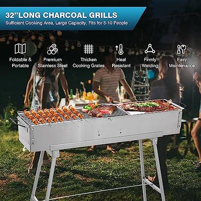 Outsunny 20 Folding Outdoor Charcoal BBQ Grill with Non-Stick Pan and Good Air Ventilation