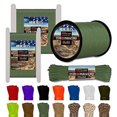 HERCULES Type III Paracord 550 Paracord Rope Parachute Cord, 100