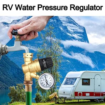 Water Pressure Regulator Valve Lead-free Brass Adjustable Water Pressure  Regulator Reducer With 0-160psi Gauge And Inlet Screened Filter For Rv  Travel